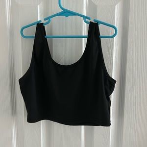 Plain Black Cropped Tank Top